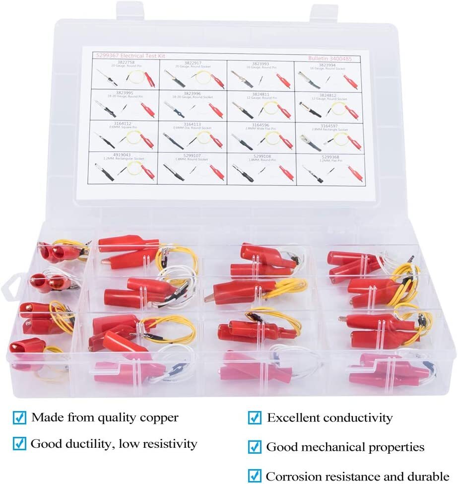 5299367 Test Lead Kit 16 PCS Electrical Testers Wire Connectors Cables Set