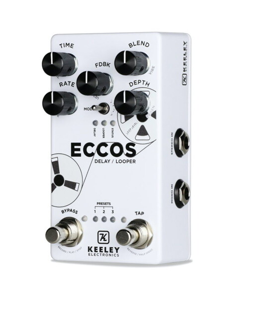Keeley Electronics ECCOS True Stereo Delay and Looper Pedal, New!