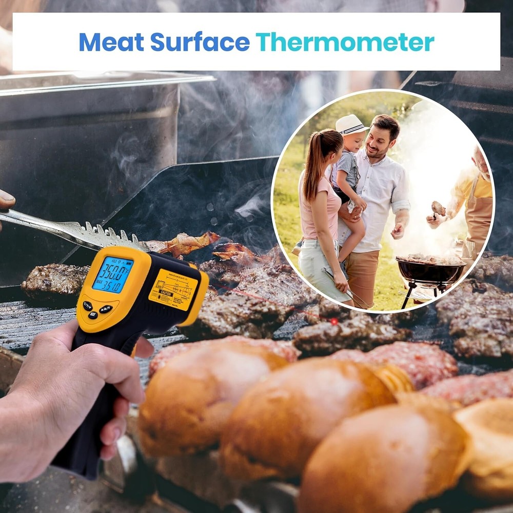 Compact Infrared Temperature Gauge with Backlit Display – Perfect for Home Use
