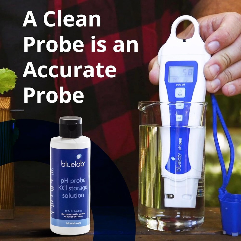 Bluelab STSOL120 KCL Storage Solution 120ml pH Probe and Pen, Maintain