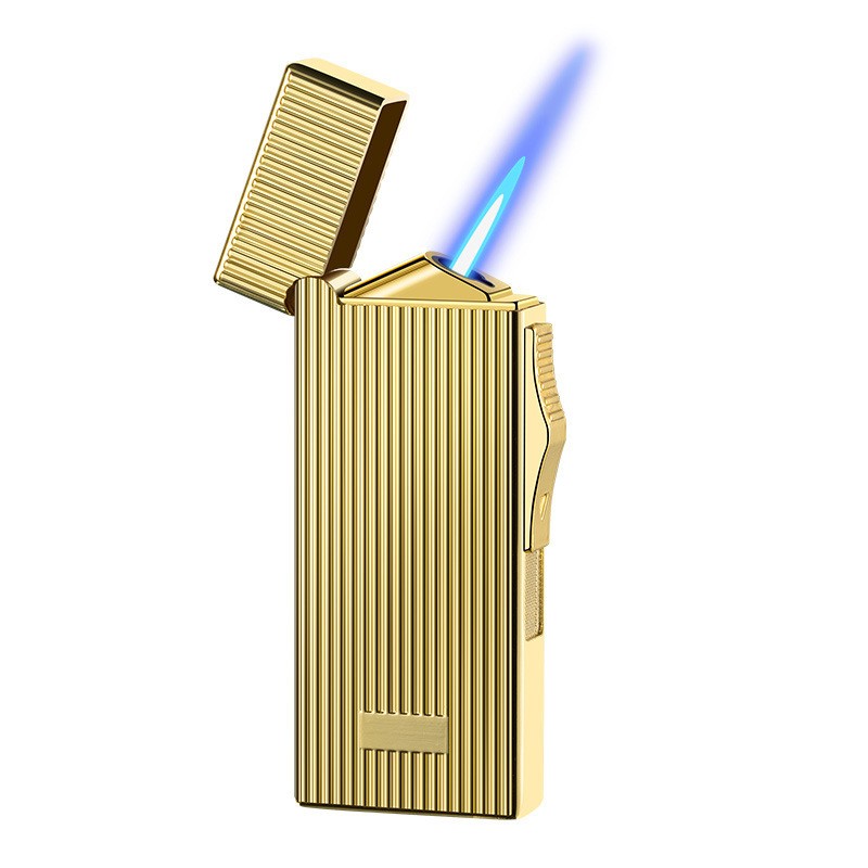 Premium Metal Refillable Lighter Langsheng Lighter Blue Flame Lighter Windproof