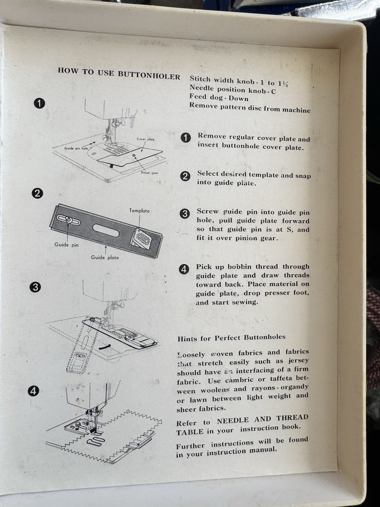Sears Kenmore Model 92 Cams / Discs Complete Set & Button Holder Attachment Set