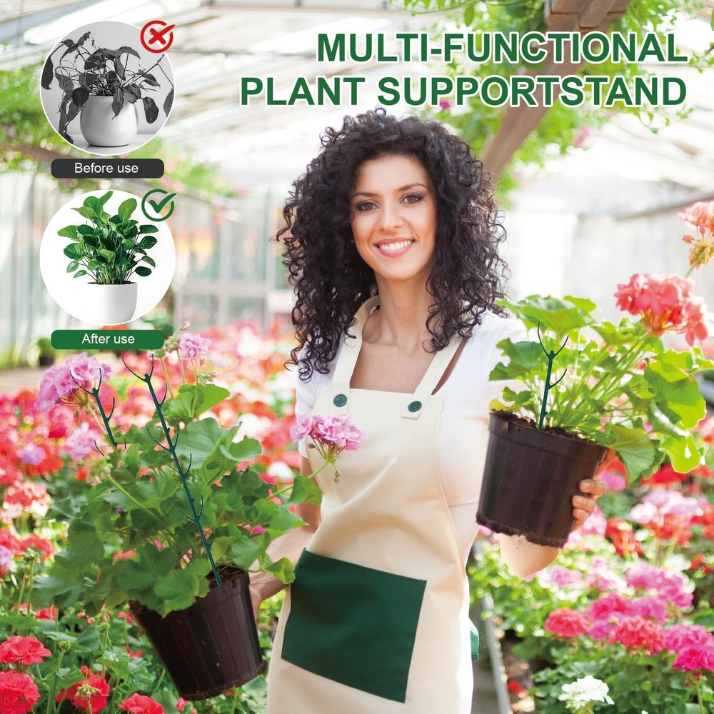 15 Pack Stackable Plant Support Stakes, Climbing Plant Support Pole, Philoden...