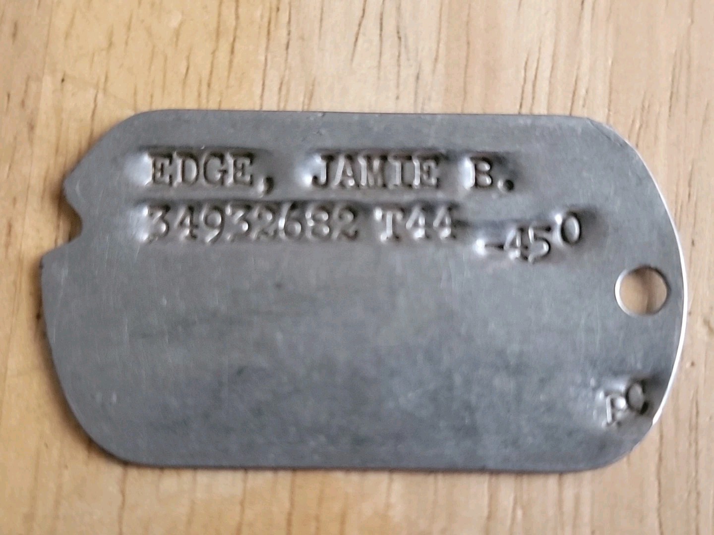 WW2 US Army Military Dog Tag USA 1944 Misprint Both P&C? Drafted