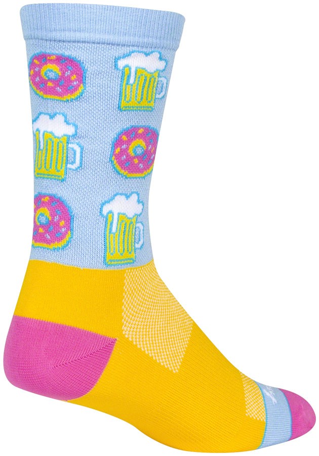SockGuy Crew Socks Small/Medium Blue/Yellow