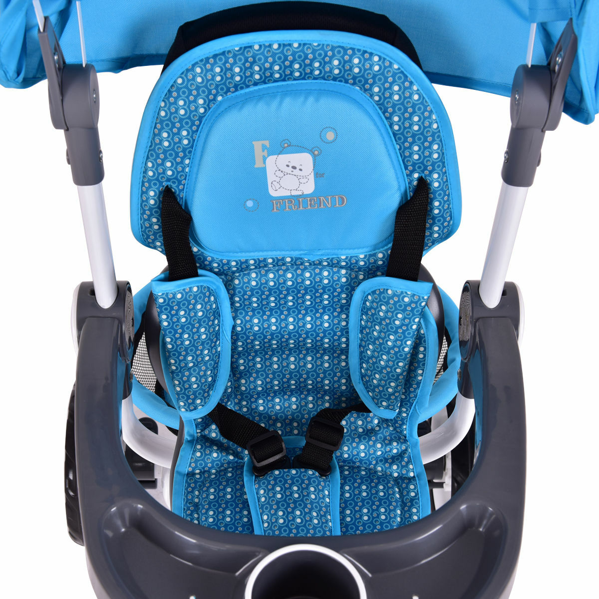 Blue Baby Stroller Tricycle Detachable Learning Toy Bike