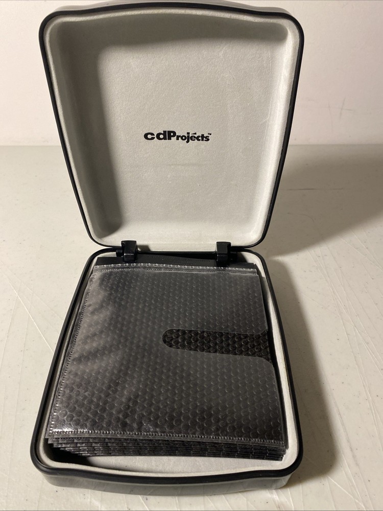 CD Projects Hard Shell Compact Disc CD Case Black Holds 24 Discs
