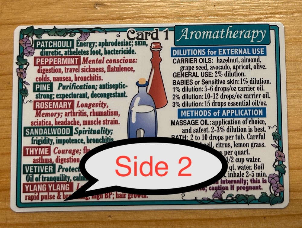 Aromatherapy Card 1 Wallet Card!