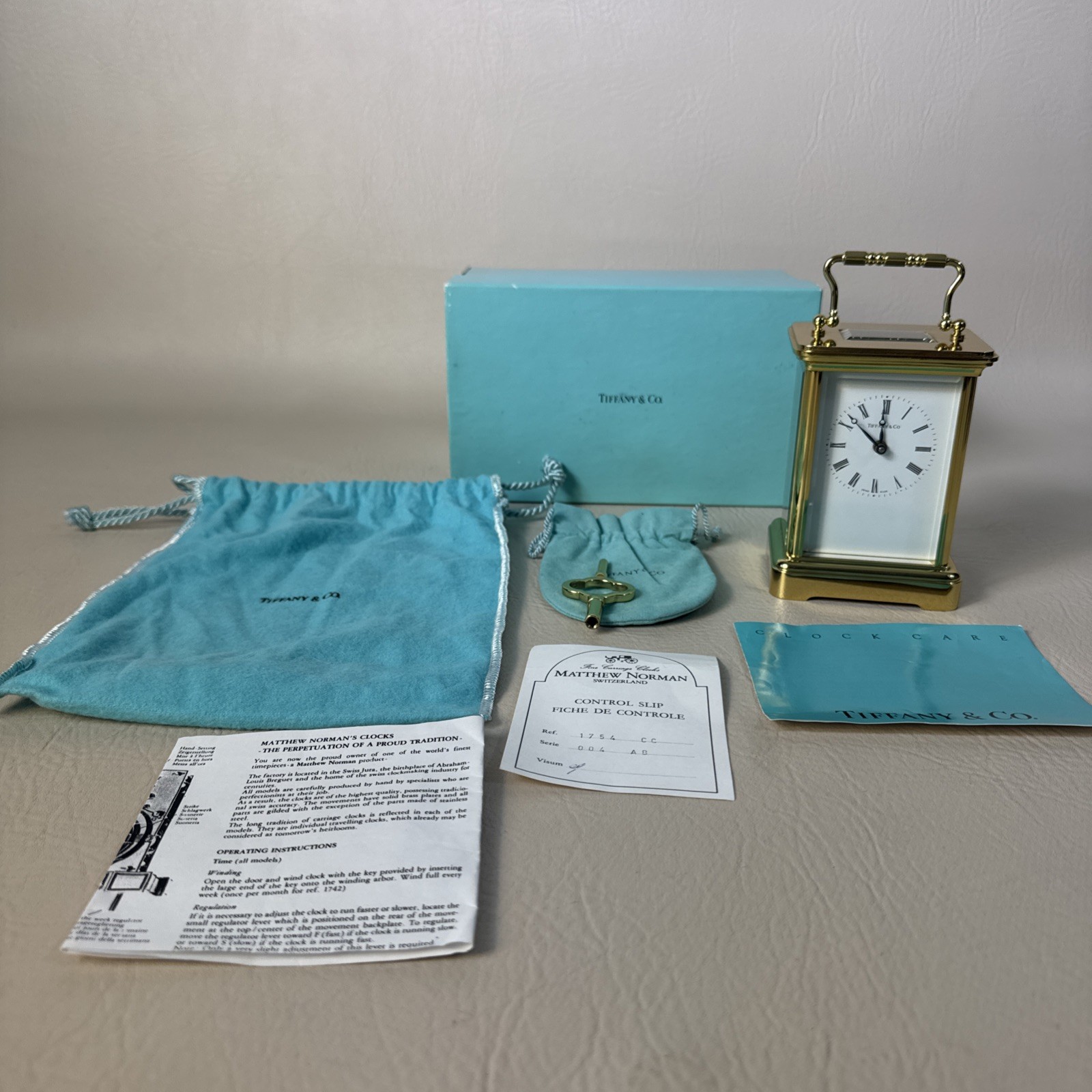 Tiffany & Co. Fine Carriage Clocks Matthew Noeman Switzerland #1754 CC