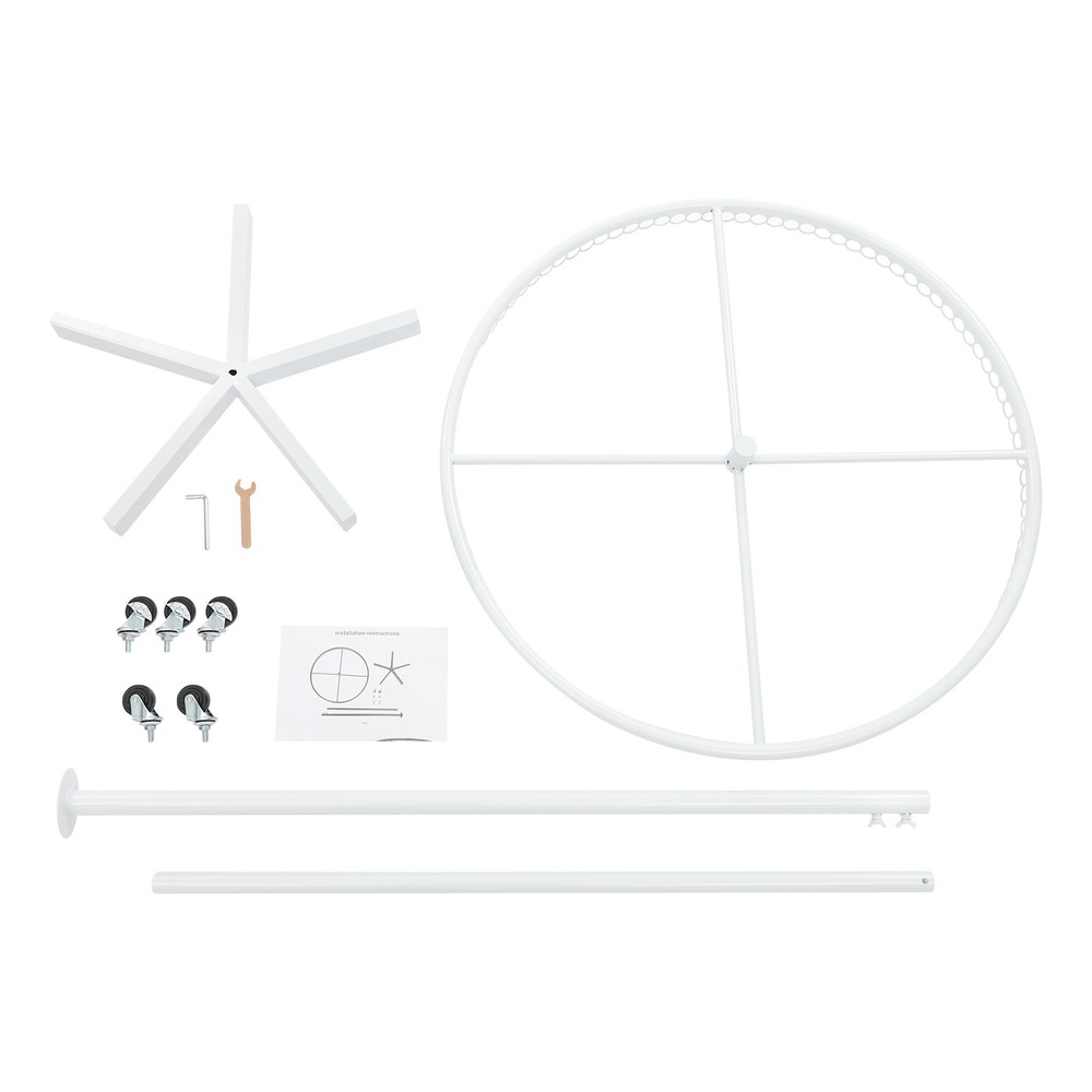 Rotatable Round Clothes Rack - Adjustable Height, Sturdy & Stylish Design