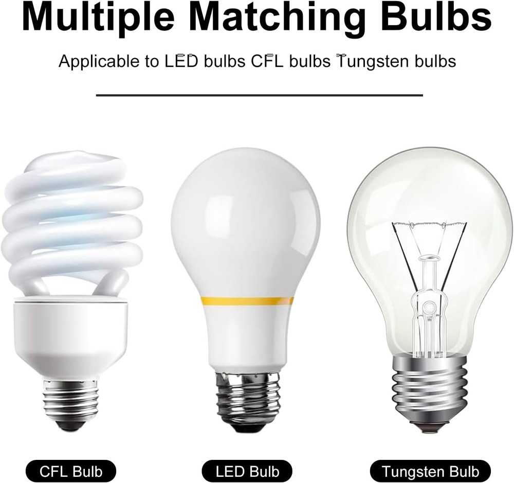 4 in 1 Light Socket Splitter Adapter, E26 E27 Standard Base LED Bulbs Converter