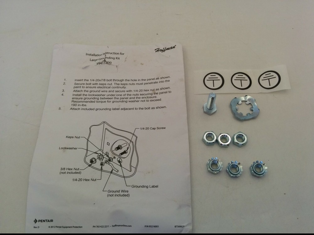 HOFFMAN 99411400 GROUNDING KIT, NIB