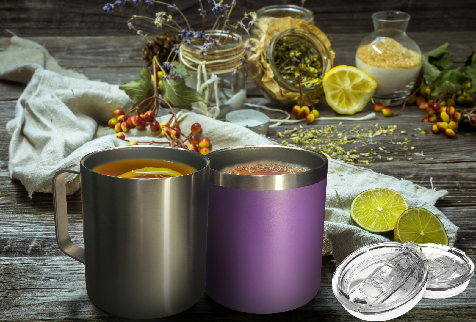 14oz Coffee Mug Slider Lid Stainless Steel Vacuum Double Wall Insulation Tumbler