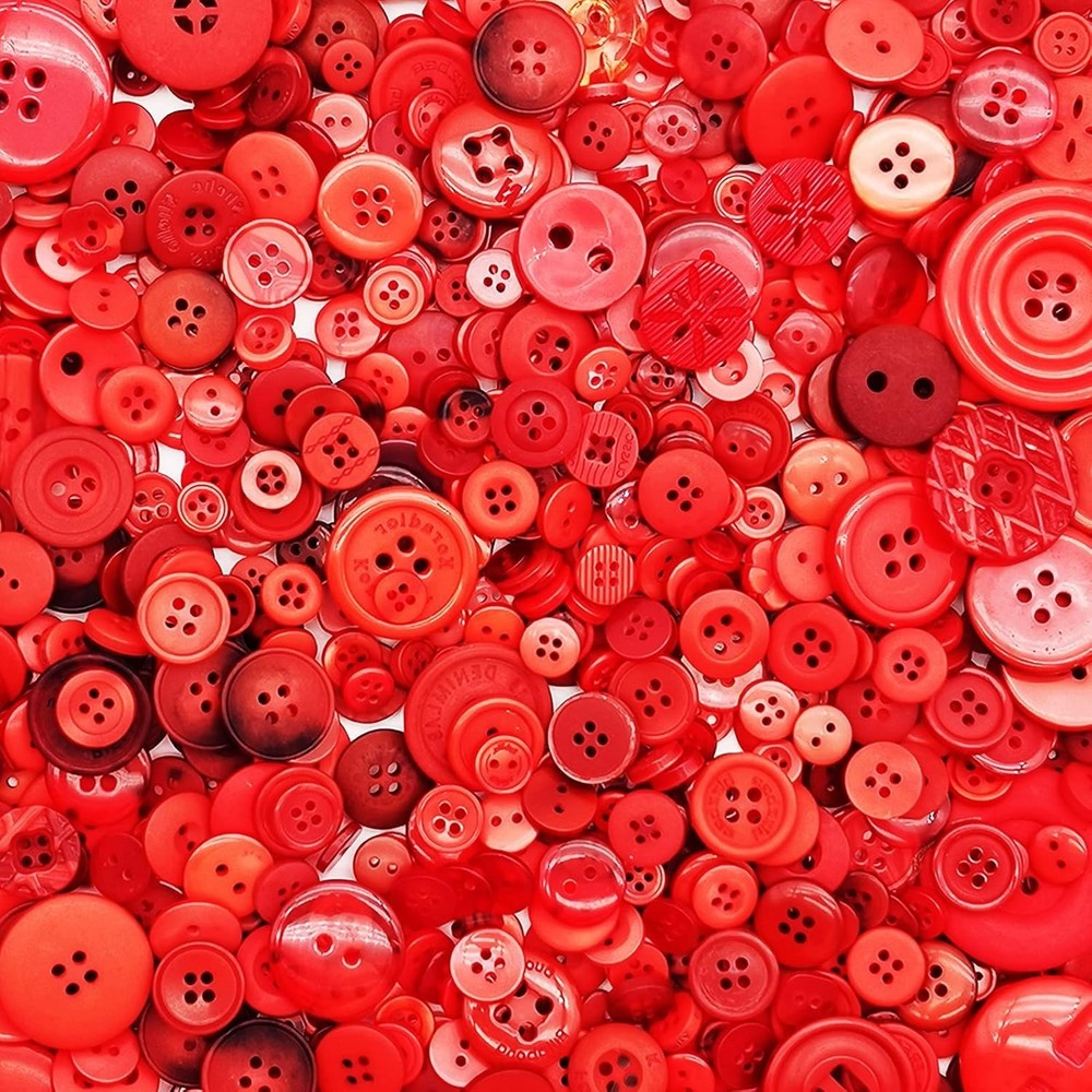 600-700Pcs Red Buttons for Crafts Bulk Red Craft Buttons Assorted Size