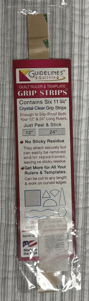 Guidelines4quilting Grip Strips - Non Slip Solution for 1-Pack, Translucent