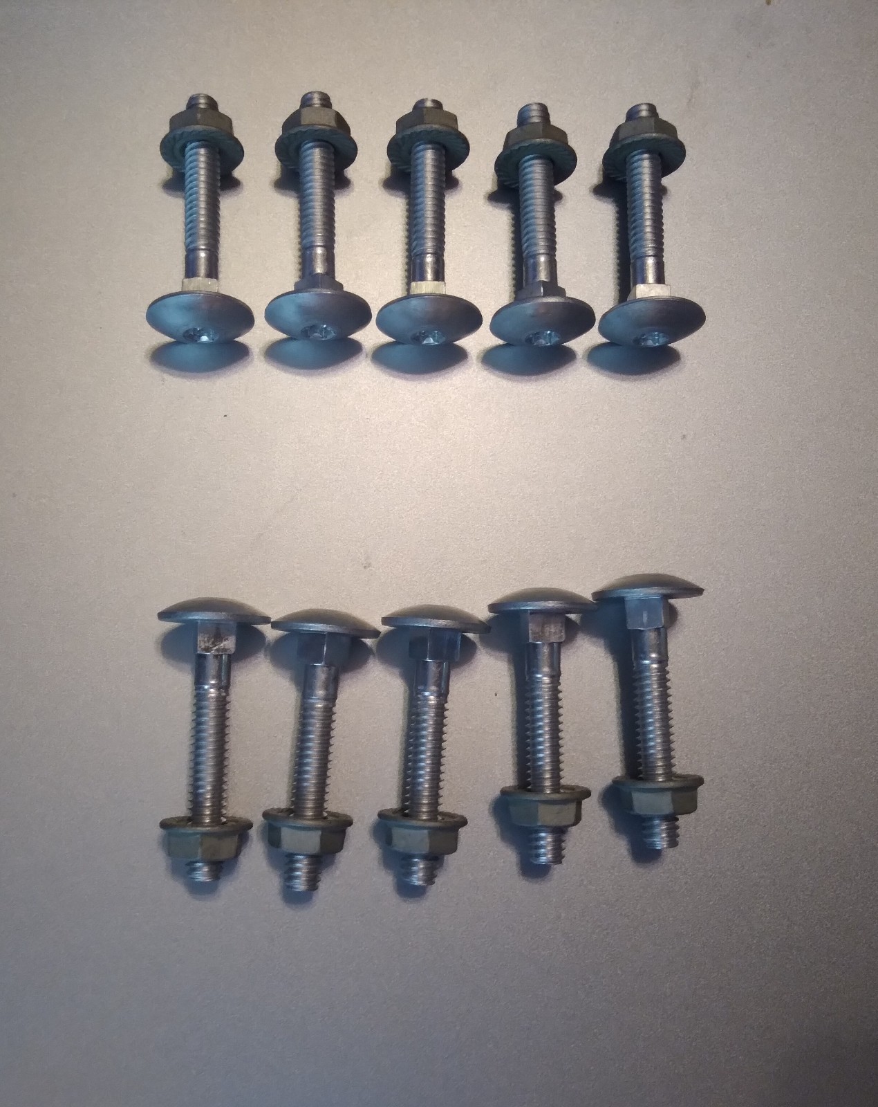 10 aluminum bolts and nuts for restoring old American Seating stadium seats star