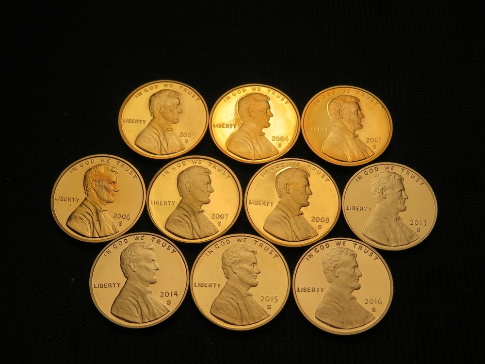 2003 2004 2005 2006 2007 2008 2013 2014 2015 2016  Proof Memorial & Shield cents