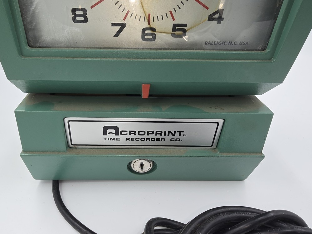 Acroprint Time Recorder Clock Machine 125NR4 Not Tested No Key