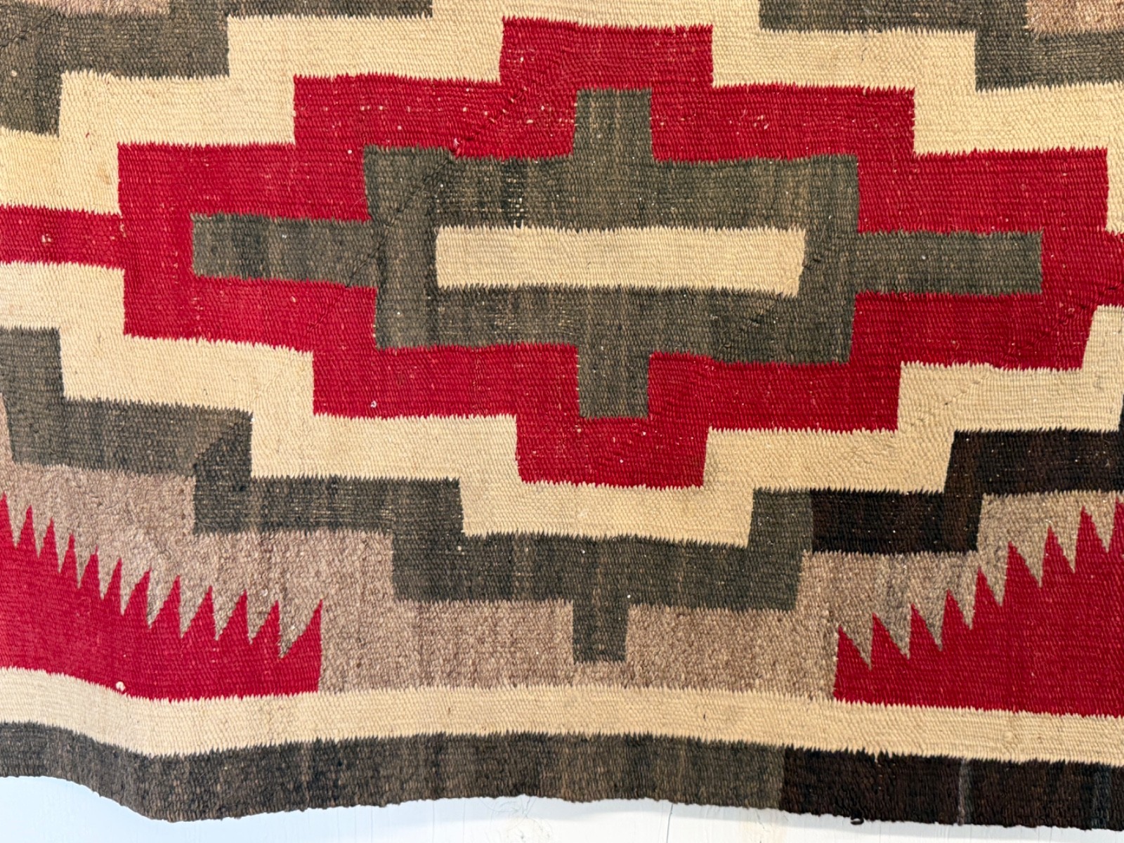 Antique Dazzler Navajo Rug Native American Indian Ganado 53x26" Vintage