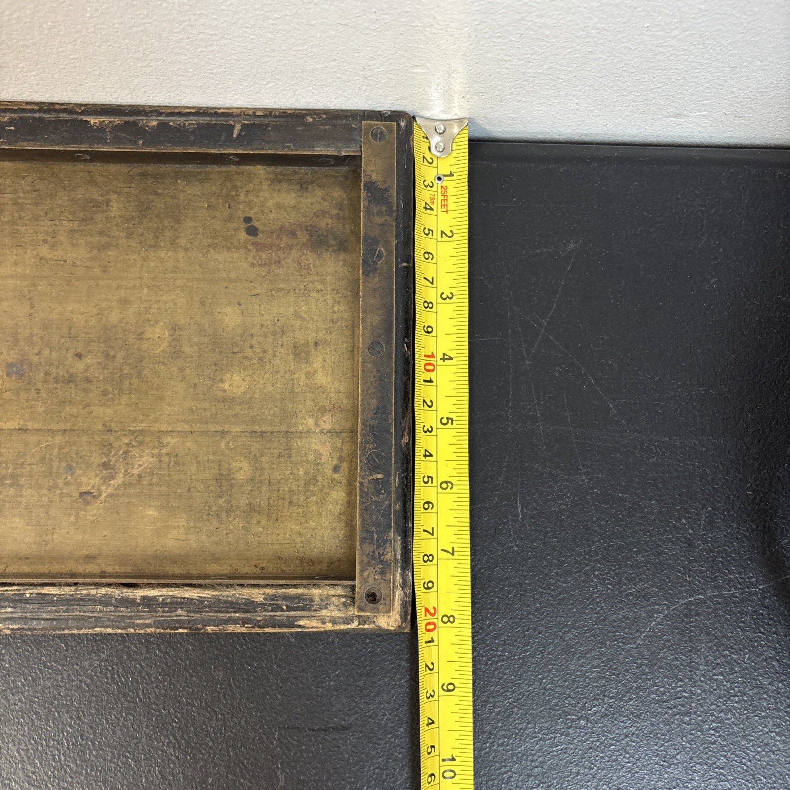 Letterpress Printer Block Type Galley Tray Brass And Wood 24”X 8”