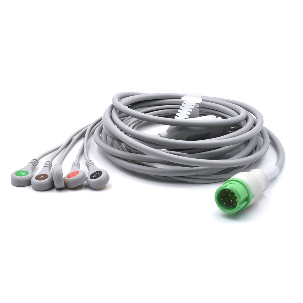 Mindray ECG Compatible 12 Pin 5 Leads - Snap