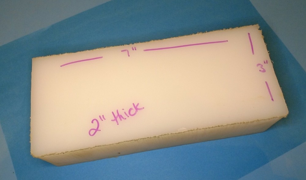 UHMW Machinable Plastic Flat Stock 7"x3"x2"