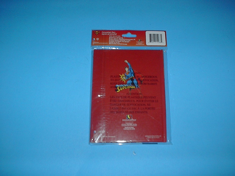 DC COMICS SUPERMAN 2016 40 PAGE PERSONALIZED DIARY BRAND NEW BY MONOGRAM.