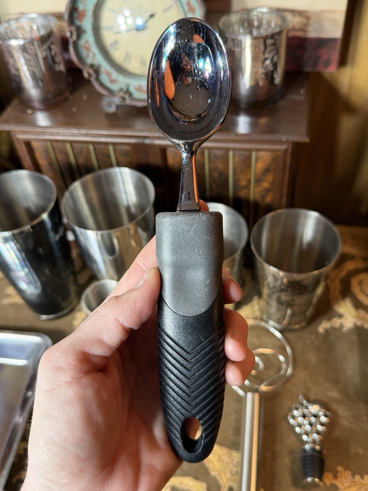 Stainless Steel Cocktail Shaker Set Bar Tools Lot Jigger Strainer Spoon