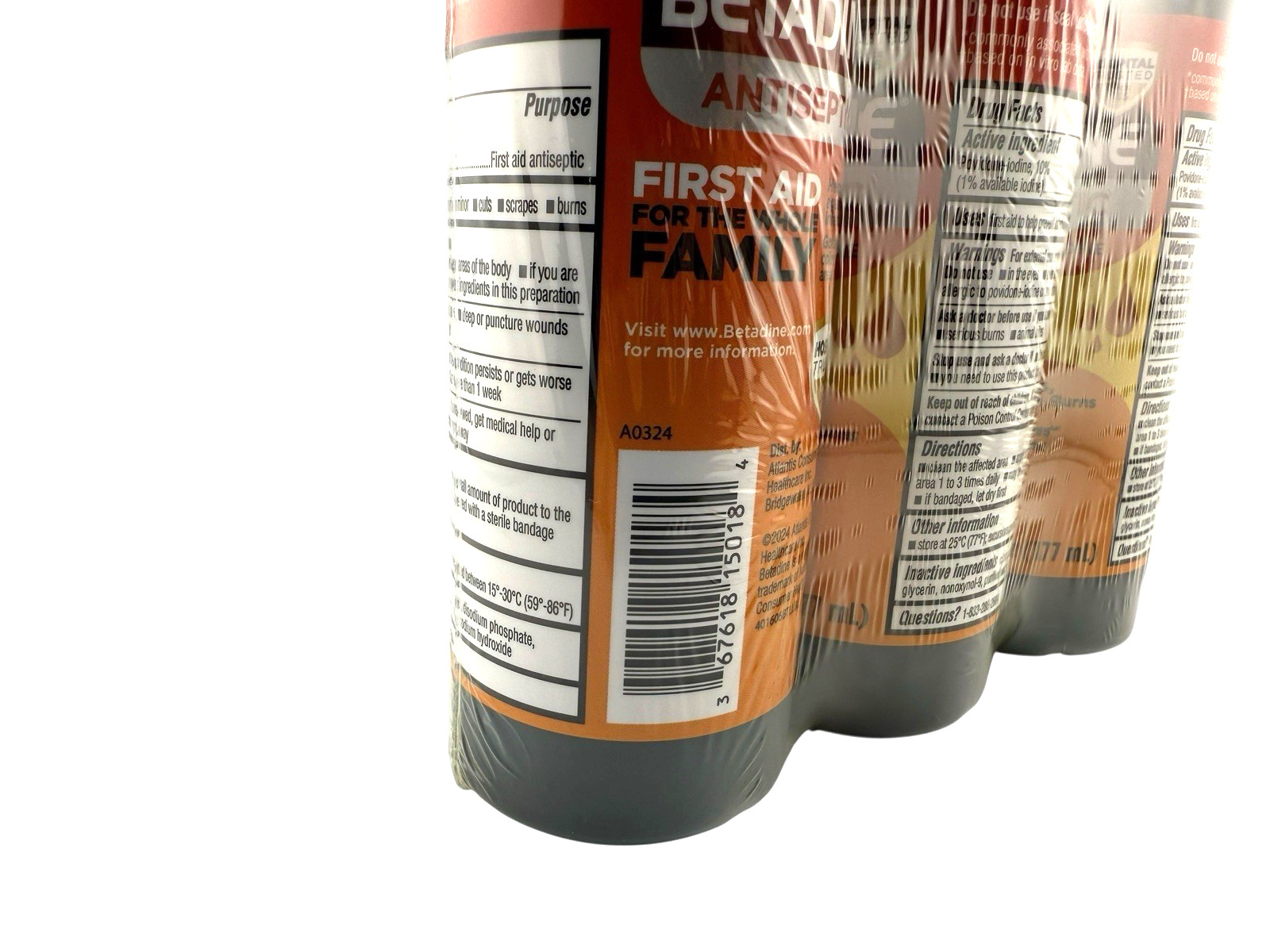 Betadine Antiseptic First Aid Solution, 10% Povidone-Iodine, 6 oz- 3 pack New!