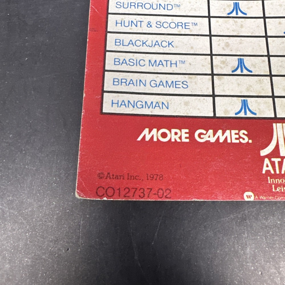 Atari Video Computer System Catalog Pamphlet 1978 Vintage