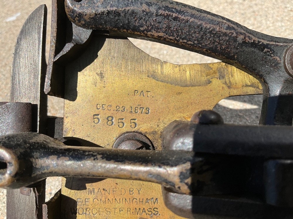 Antique E.E. Cunningham Bandsaw Blade Kerf Setting Tool, Patented 1873