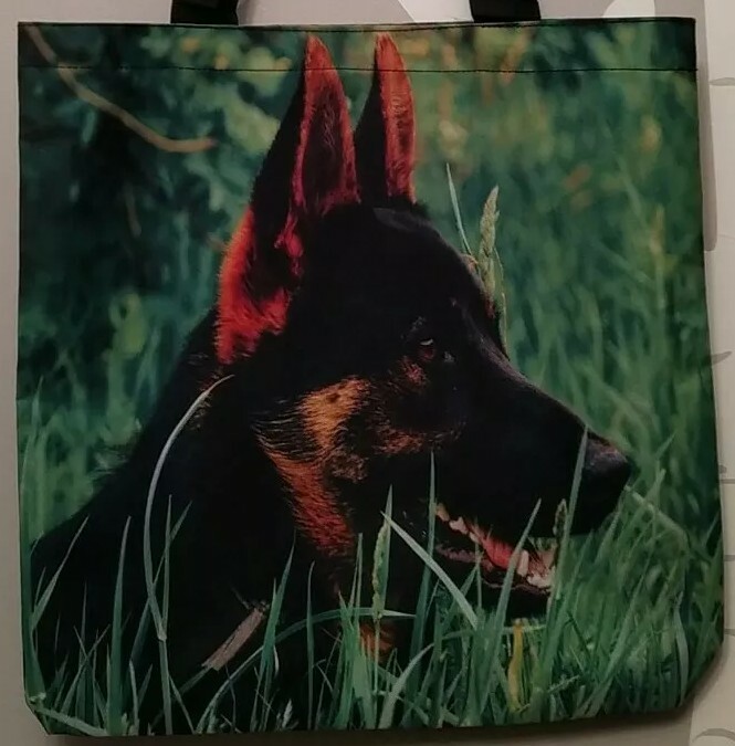 Tote Bag, Red and Black German Shepherd