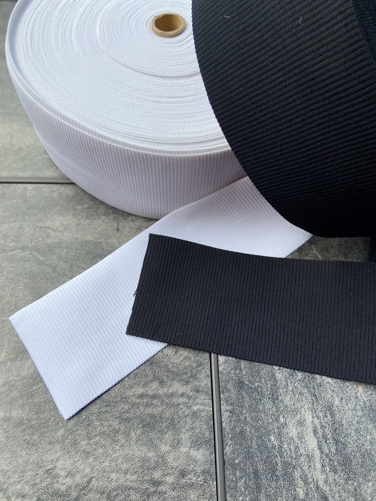 4” Wide Black or white Knit Heavy duty Stretch High Elasticity elastic.