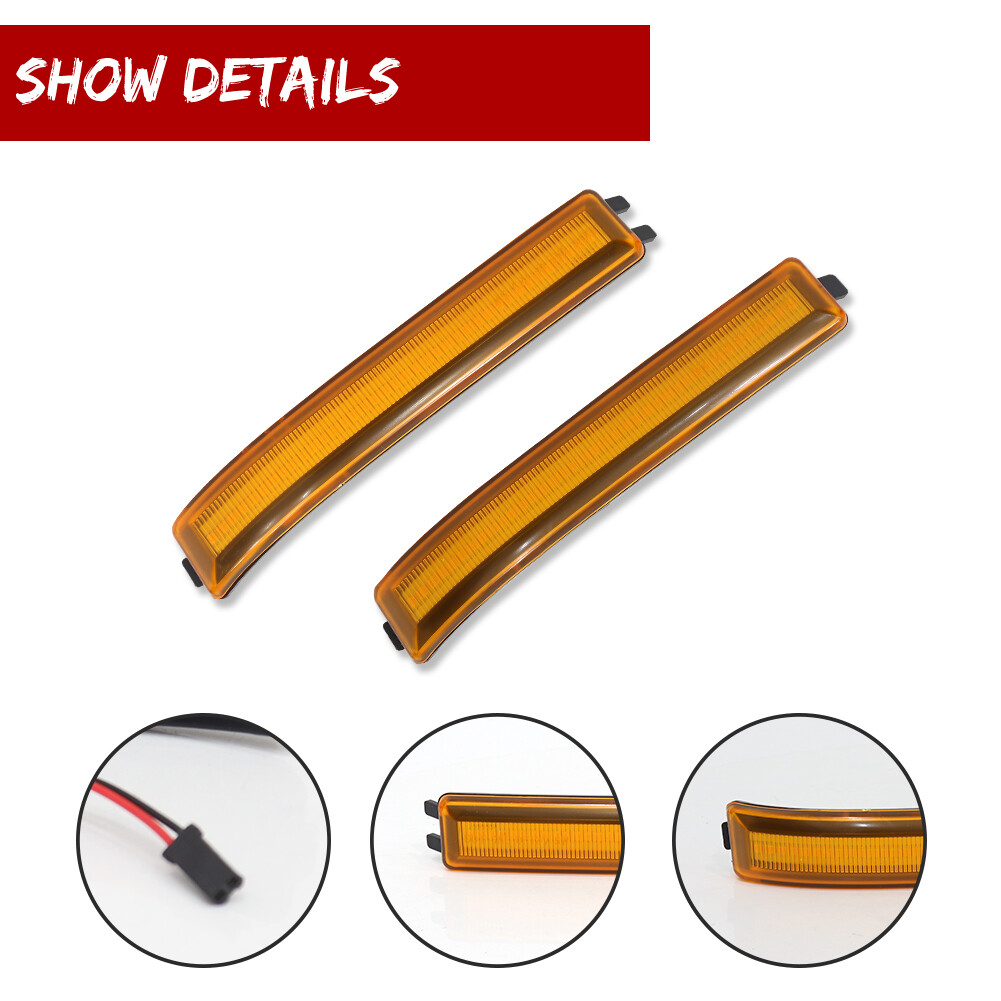 LED Side Mirror Amber Lens Turn Signal Light Lamps For Ford 2009-2014 F150 F-150