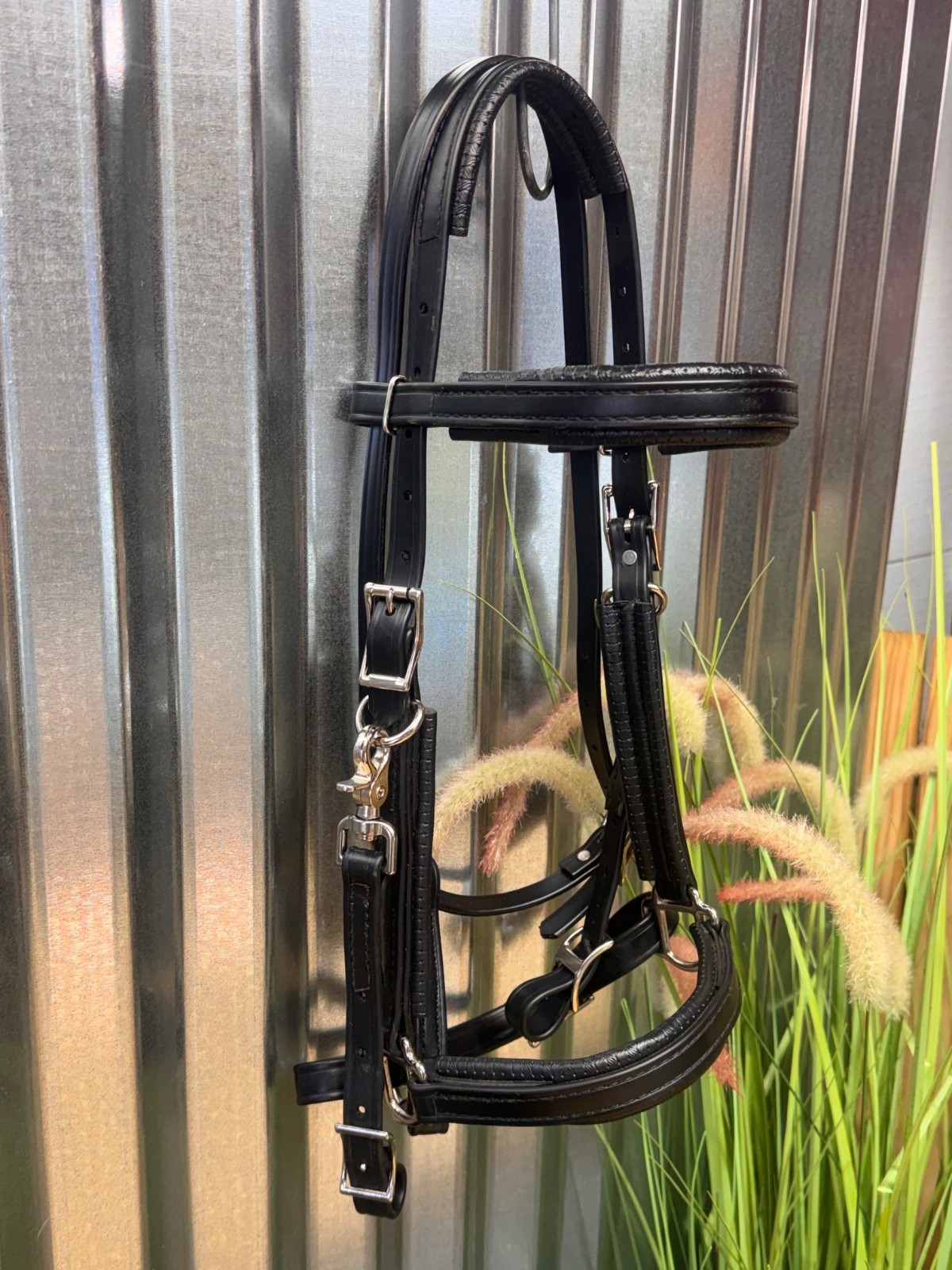 Two Horse Tack NEOPRENE PADDED Beta Biothane Halter Bridle with Bit Hangers