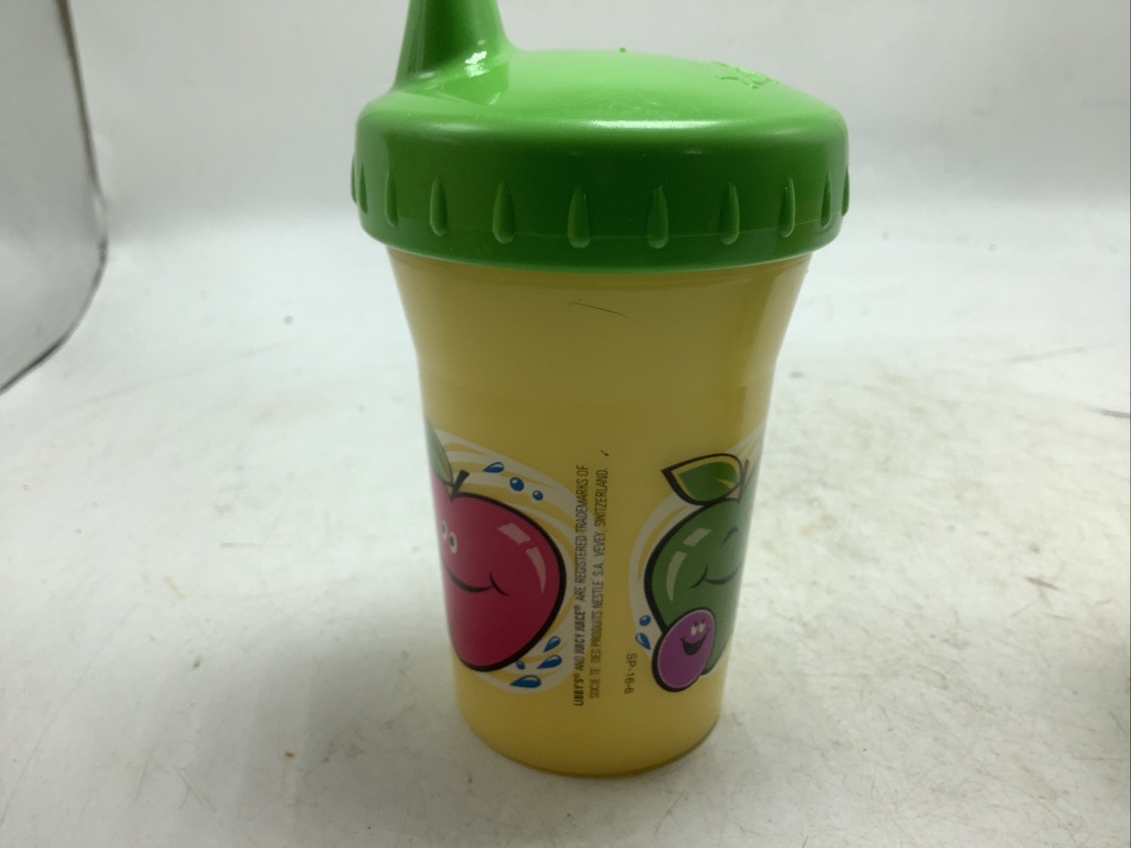 2 Vintage Playtex Juicy Juice Advertisement Plastic Sippy Cup with Valve RARE
