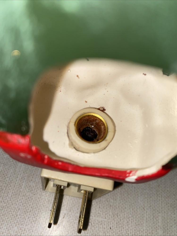 VTG Ceramic Christmas Tree Nightlight Plug In *READ Bulb Base Stuck