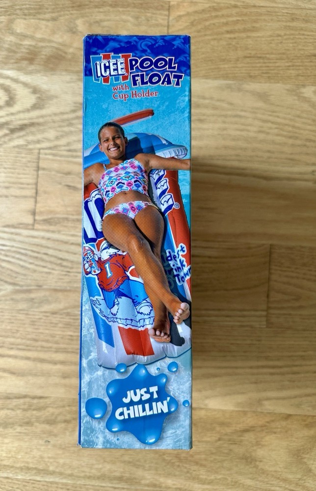 ICEE Pool Float with cup holder - Inflated dimension: 72" x 36" - NEW Open Box