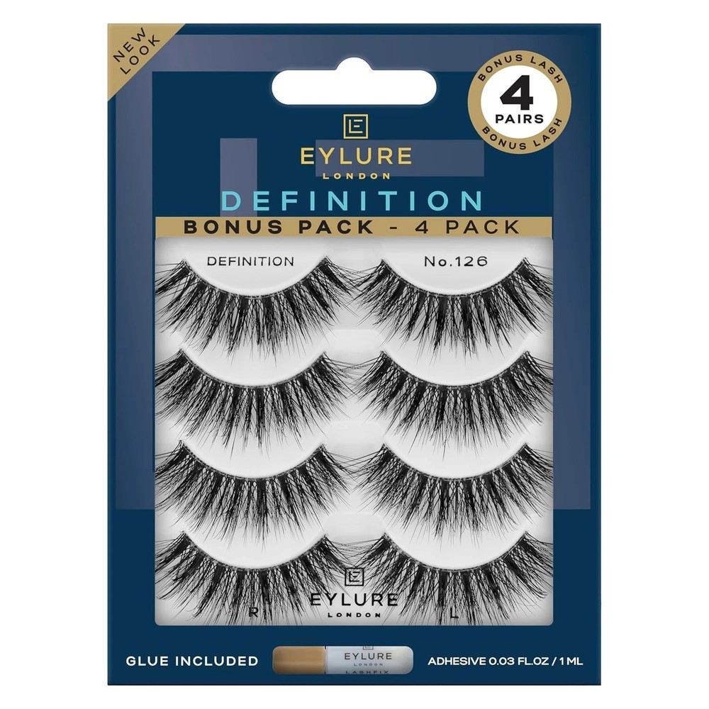 Eylure Dramatic Definition No. 126 Eyelashes Multipack, 4 Pairs Black