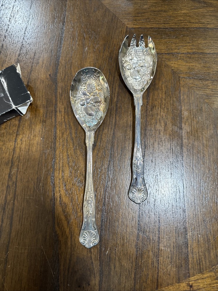 SILVERPLATE SALAD FORK & SPOON. Table Accents 8.5” Long