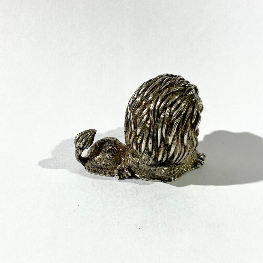 Vintage Solid Silver Pill Box Leon shape , trinket Box