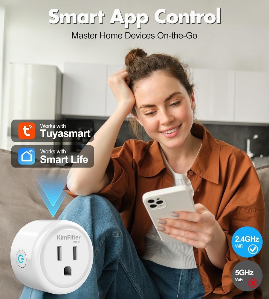 App-Controlled Mini Smart Plug - Voice Activated, Certified, Easy Setup