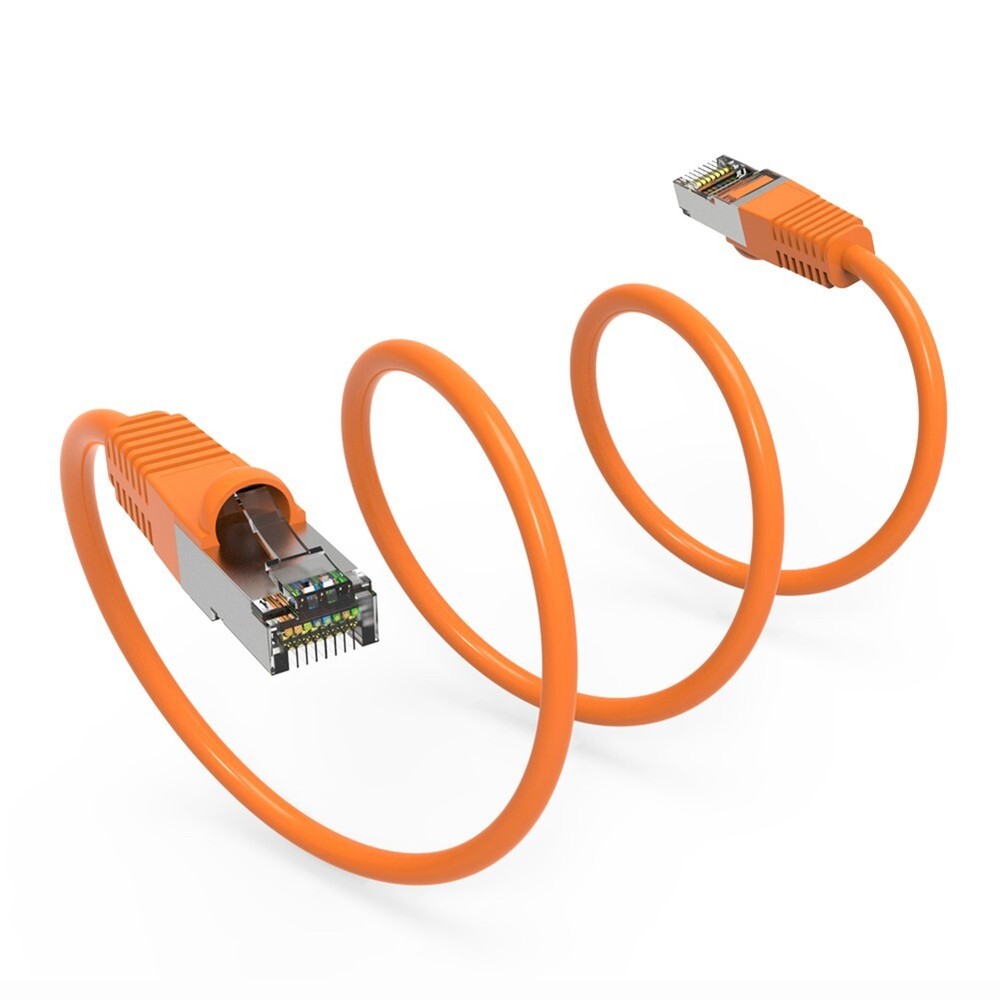 6FT Cat6 RJ45 Network Ethernet Router SSTP Shielded Patch Cable 26AWG Orange