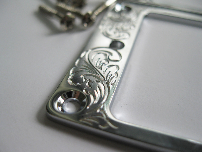 Hand engraved classical pattern silver color metal Humbucker Pickup Rings
