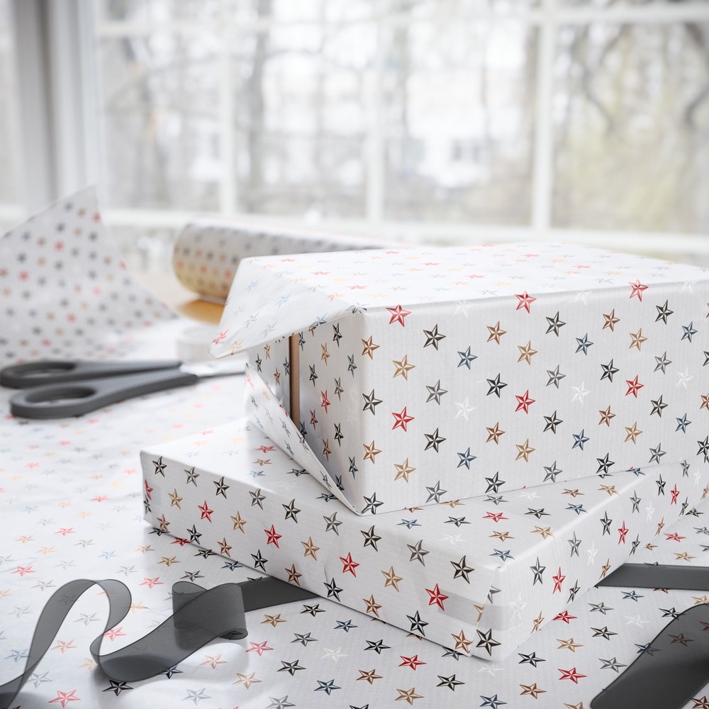 Light Grey With Star Pattern Wrapping Papers