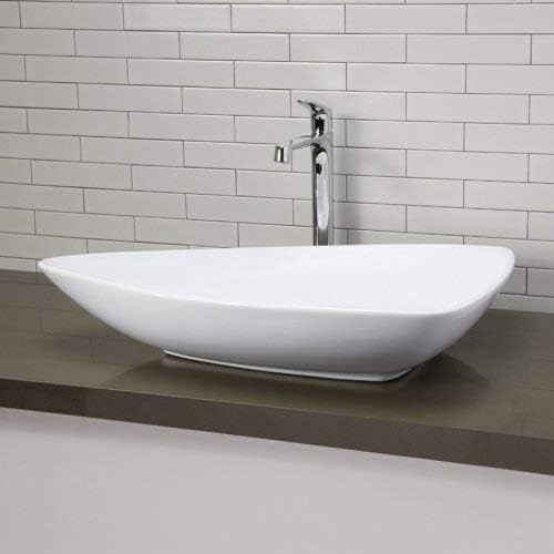 DECOLAV 1449-CWH Triangular Vessel Lavatory Sink- White