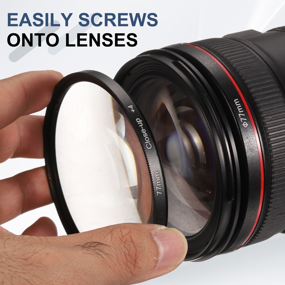 52mm Close-up Filter Macro Lens Filter +4 Diopter Magnification with Cap, Black