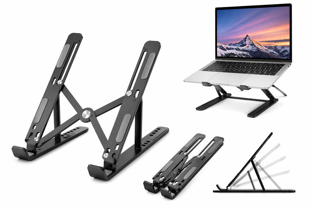 Adjustable Laptop Stand Foldable Aluminum Cooling Riser Holder for 11-17”