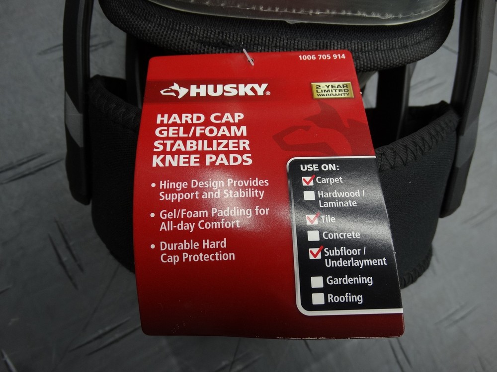Husky Hard Cap Gel/Foam Stabilizer Knee Pads (2-Pack)