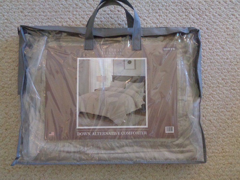 Moderne Elegance Size Queen Taupe Down Alternative Comforter (#6475)